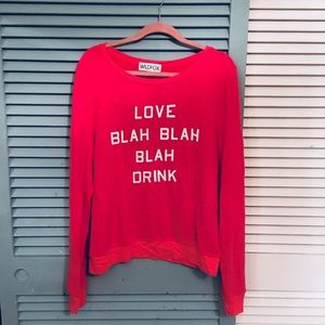 Wildfox Love Blah Blah Blah Drink Sweater